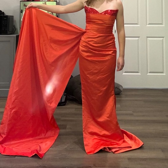 Orange Prom or Pageant Dress - Picture 3 of 7
